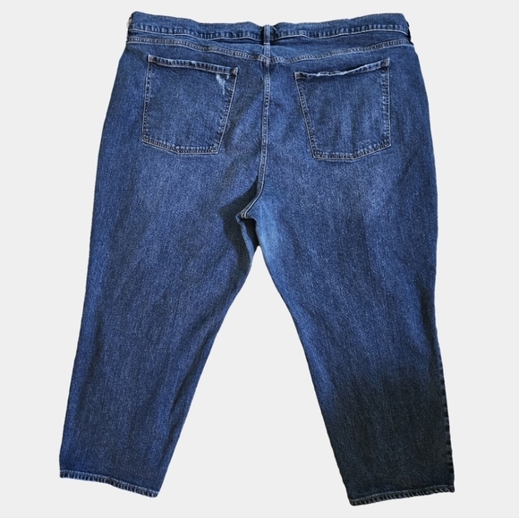 Old Navy Plus Size Mid-Rise Boyfriend Distressed/Destroyed Crop Jeans Size 28 W - Picture 2 of 9